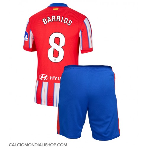 Maglie da calcio Atletico Madrid Pablo Barrios #8 Prima Maglia Bambino 2024-25 Manica Corta (+ Pantaloni corti)